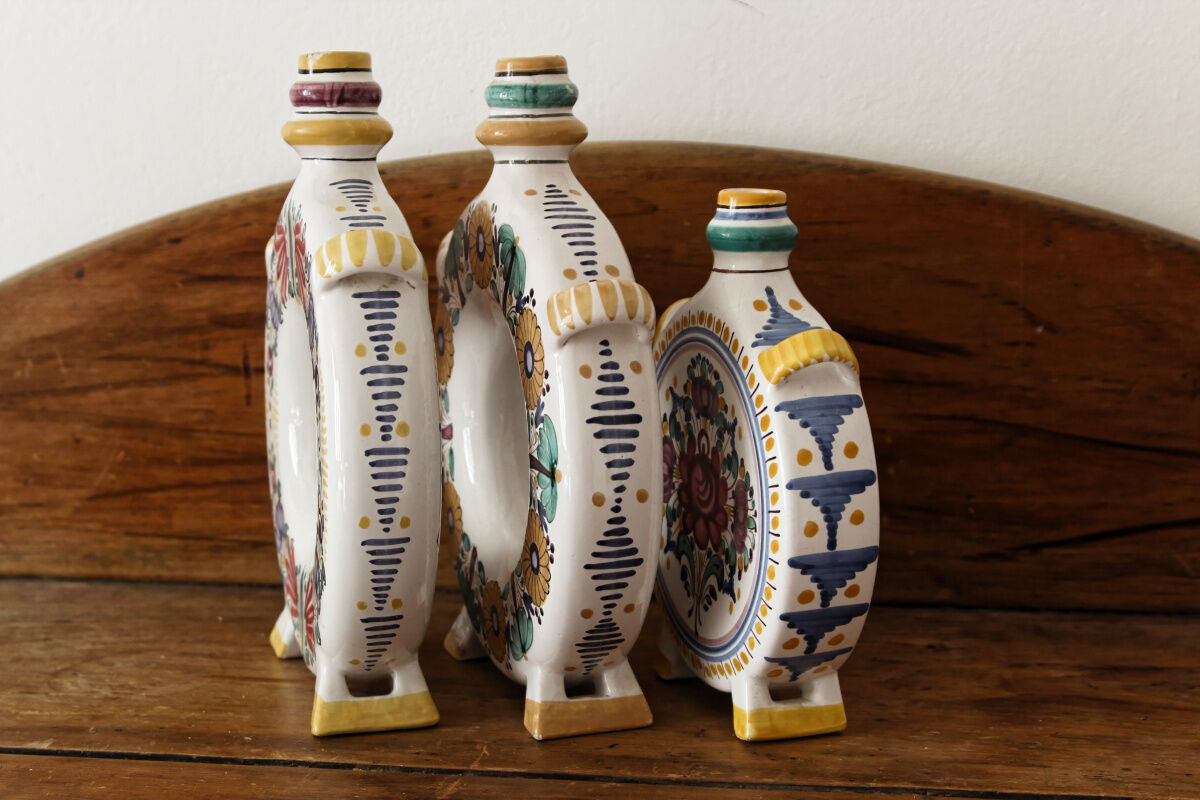 Set of 3 Slovak ceramic soliflores
