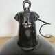 Industrial Black Enamel Factory Lamp with Cast Iron Top, 1950s