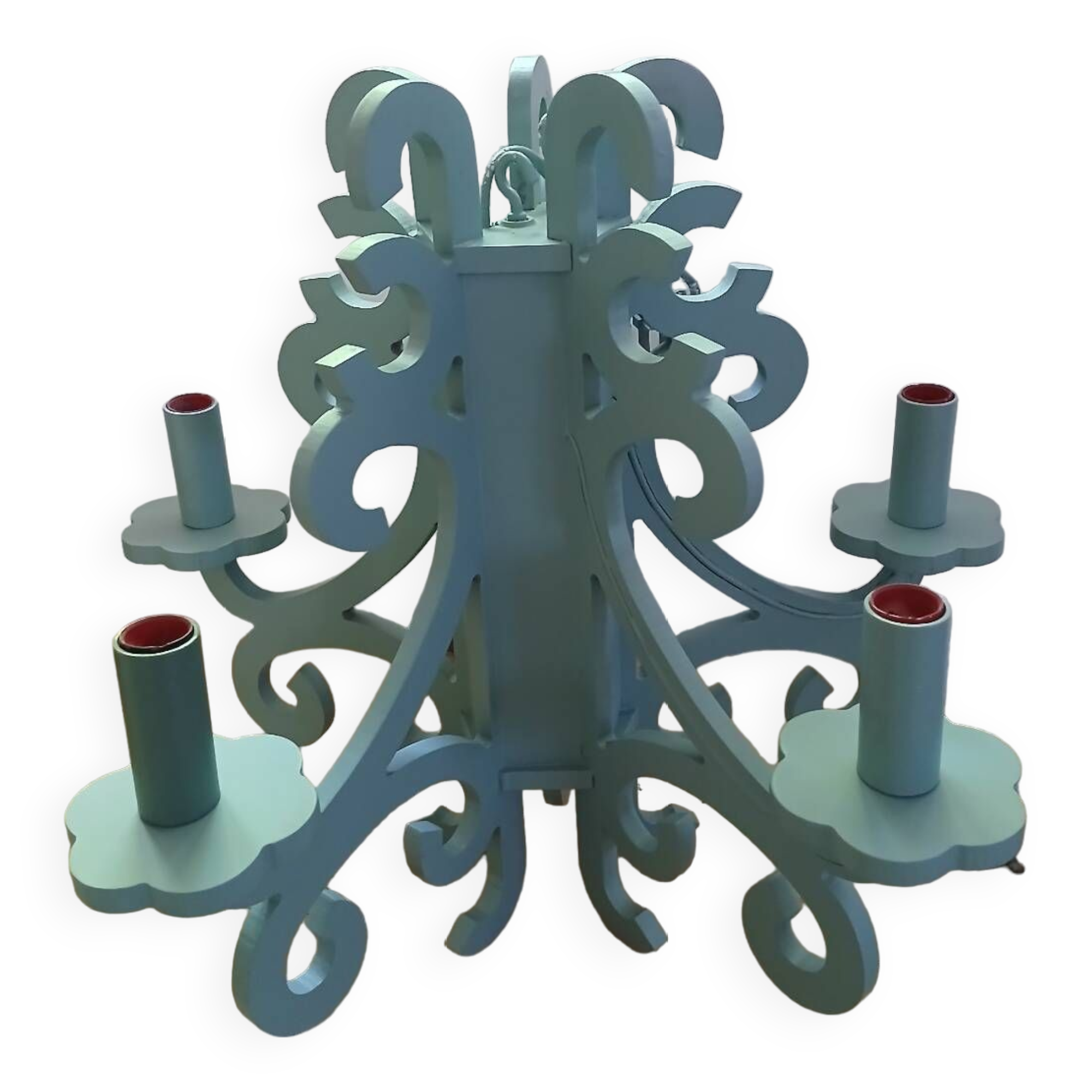 Gustavian style wooden chandelier