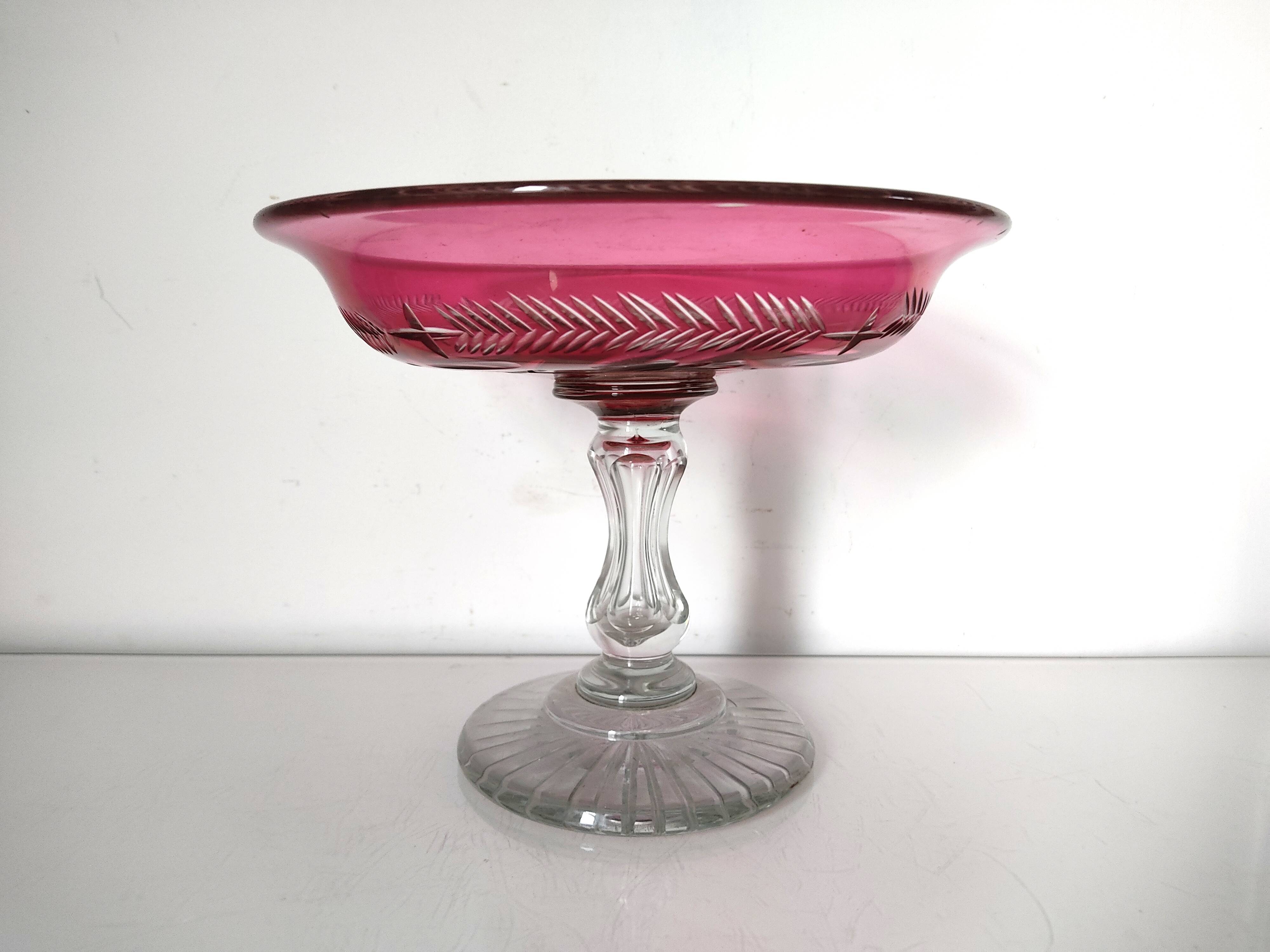 Cut rose glass bowl