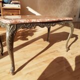 Marble and brass coffee table