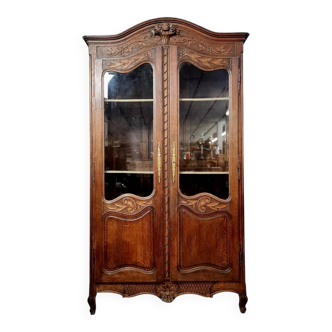 Bibliothèque Provençale style Louis XV en chêne massif vers 1900