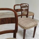 Set of 4 Fischel art deco chairs, fabric and walnut, year 30