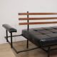 Vintage "Daybed" sofa bench in metal and imitation leather, 1950