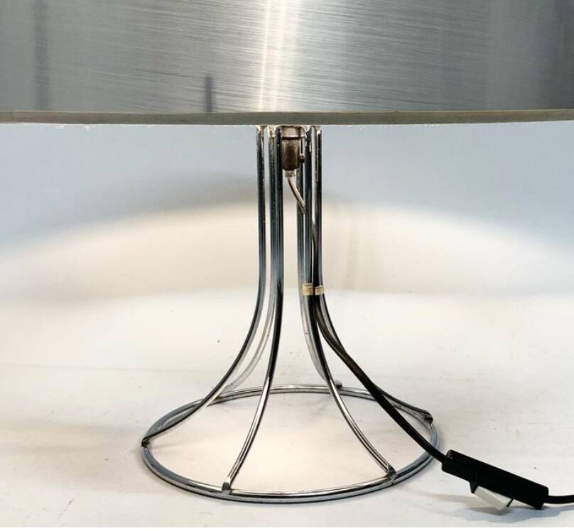 Chromed metal table lamp, 1970 design