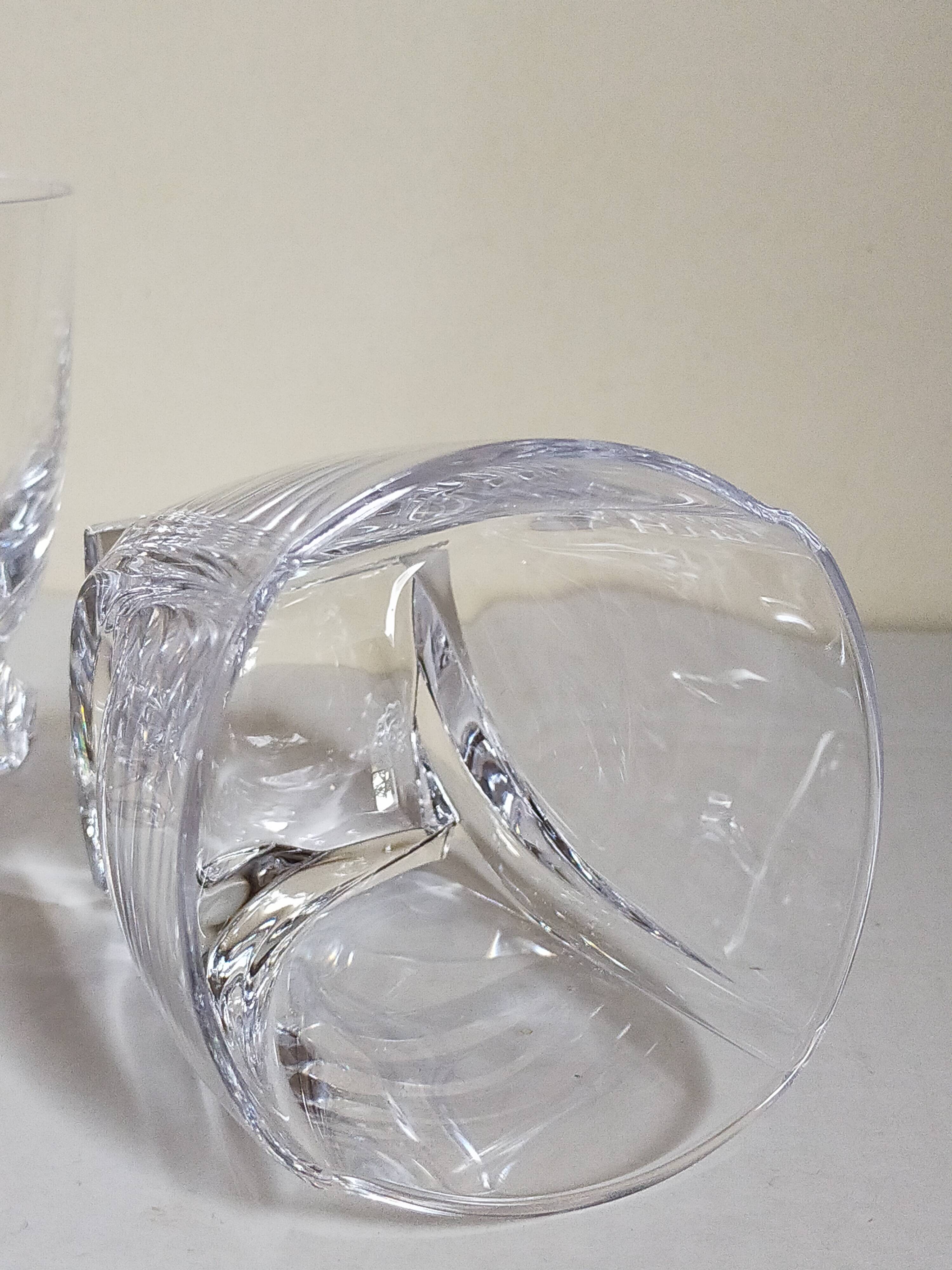 Five vintage crystal whiskey glasses