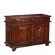 Ancient baroque walnut buffet with decorations, 18th century