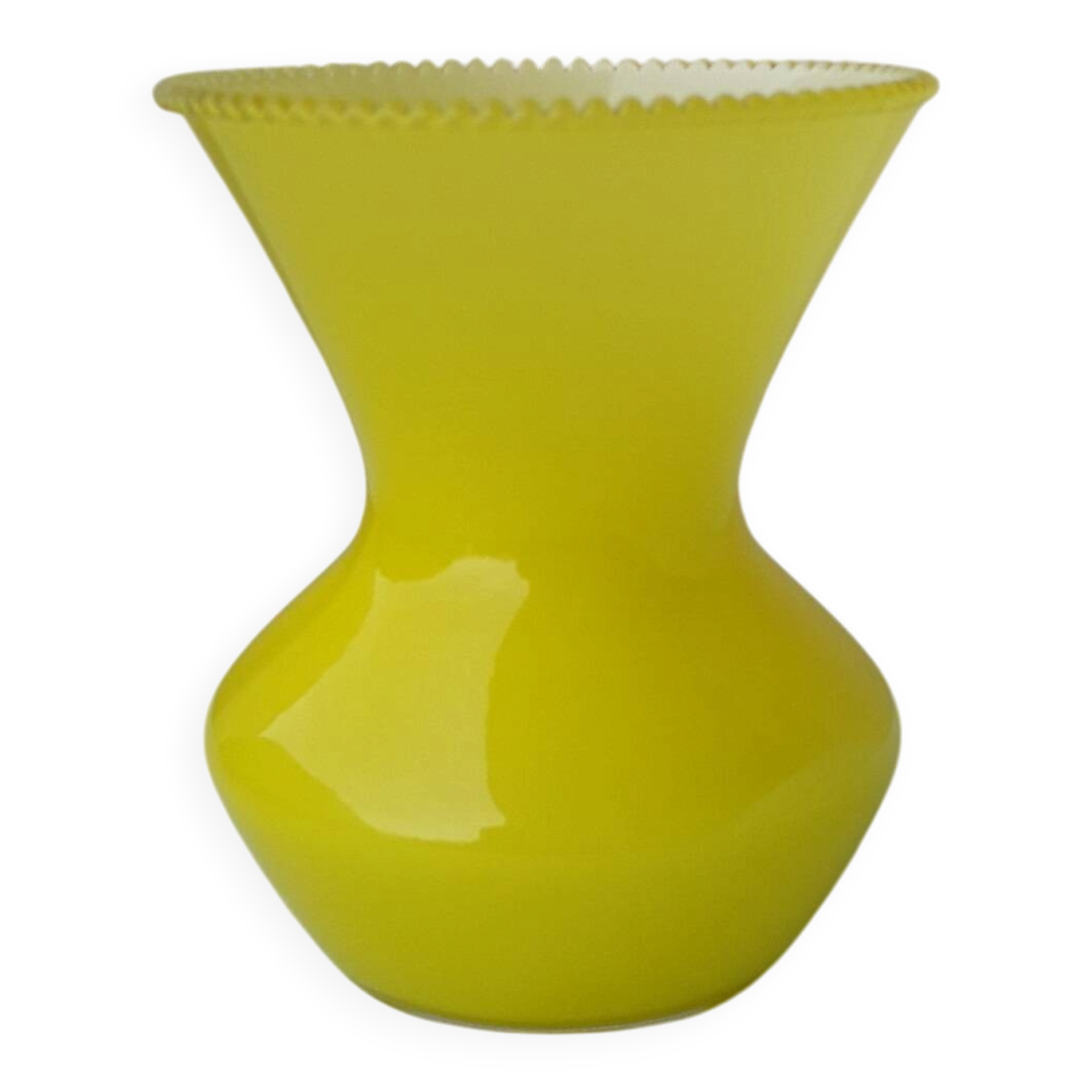 Vase en verre jaune