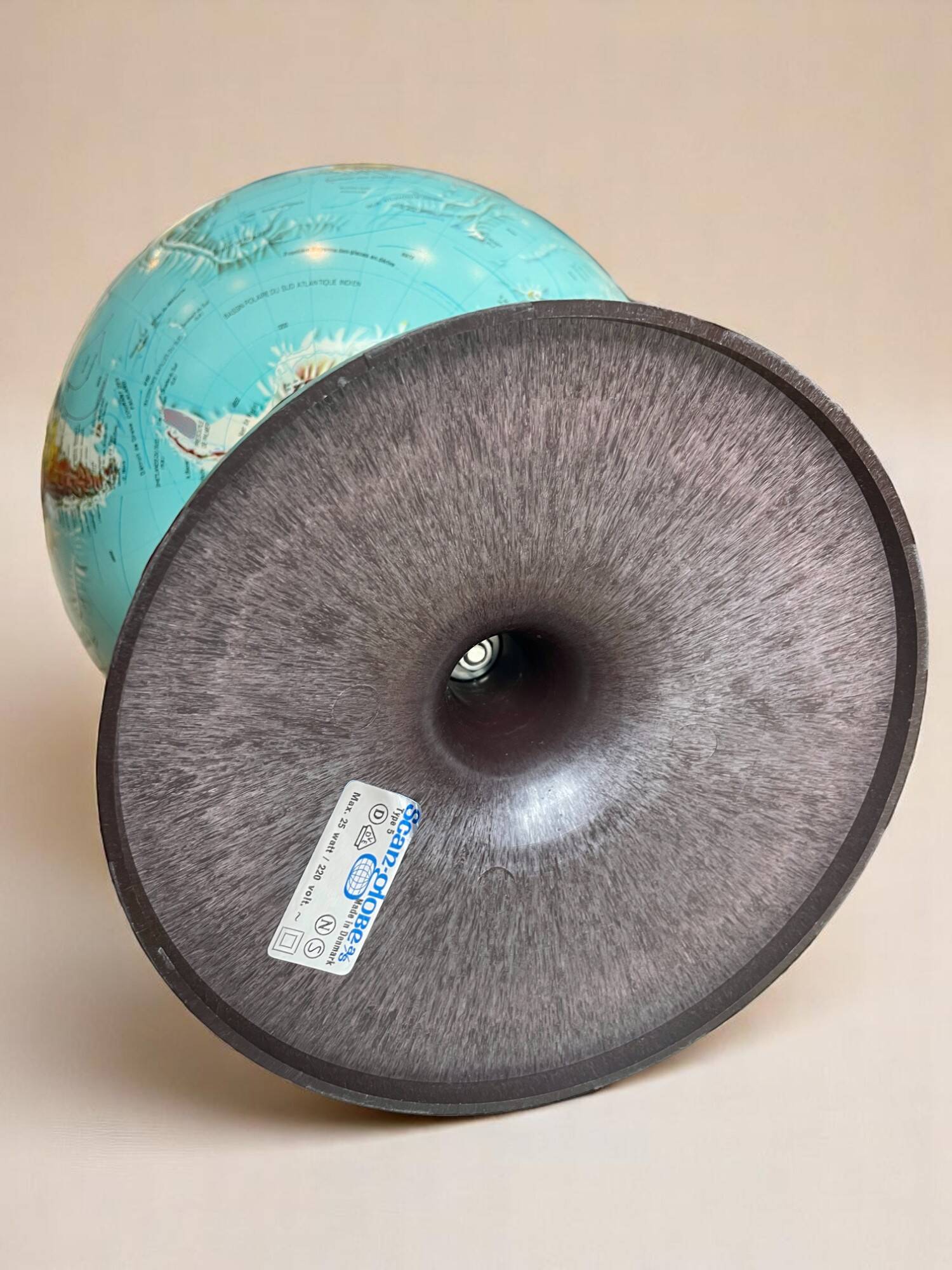 Terrestrial globe made in Denmark