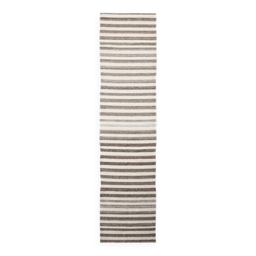 Brown Beige Striped Vintage Kilim Runner Rug, 78x330Cm