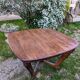Antique Art Deco table with Eiffel-style legs in solid oak
