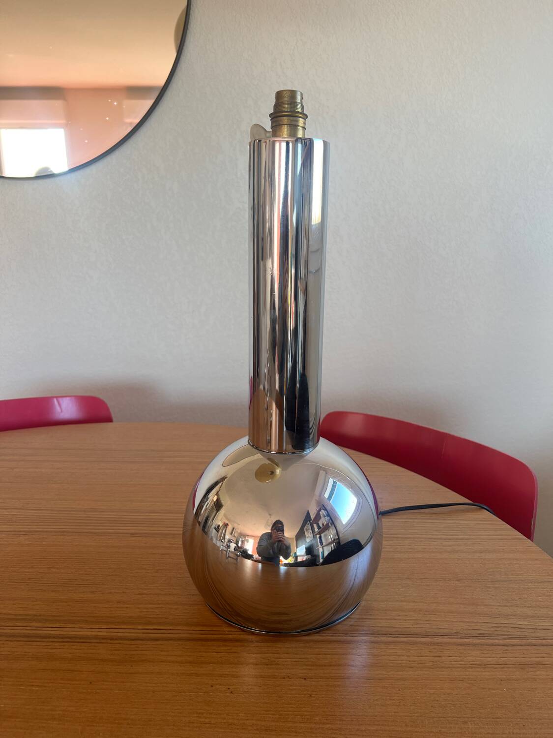 Chrome Space Age table lamp, Italian design from the 1970s, "Arredalux"