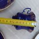 Superb Coffee/Tea Trio in Cobalt Blue & Gold Porcelain - Chodzież Poland