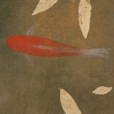 Painted canvas, Koi carp, contemporary work
