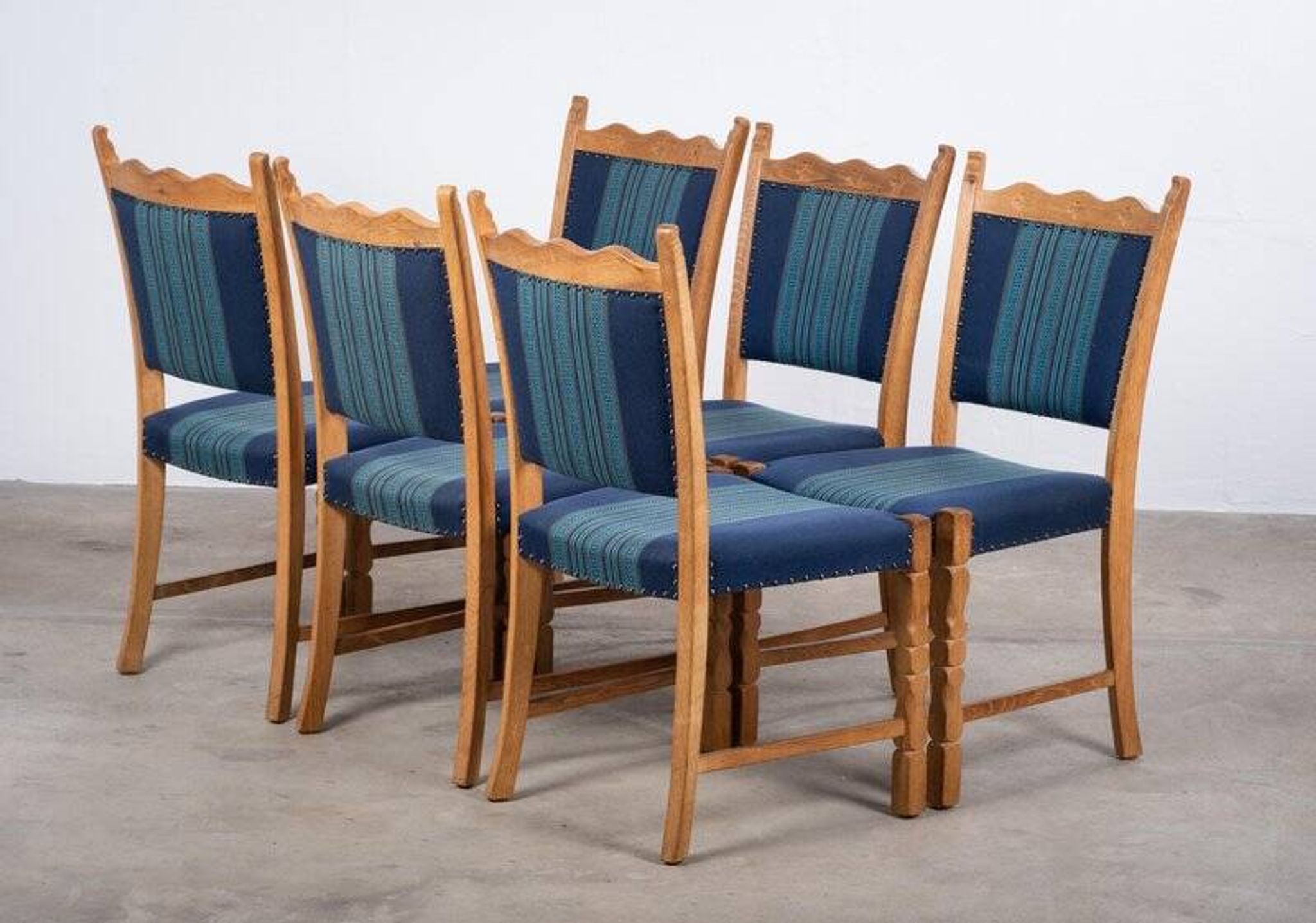 Dining Chairs in Oak by Hennnig Kjærnulf, 1960s, Set of 6