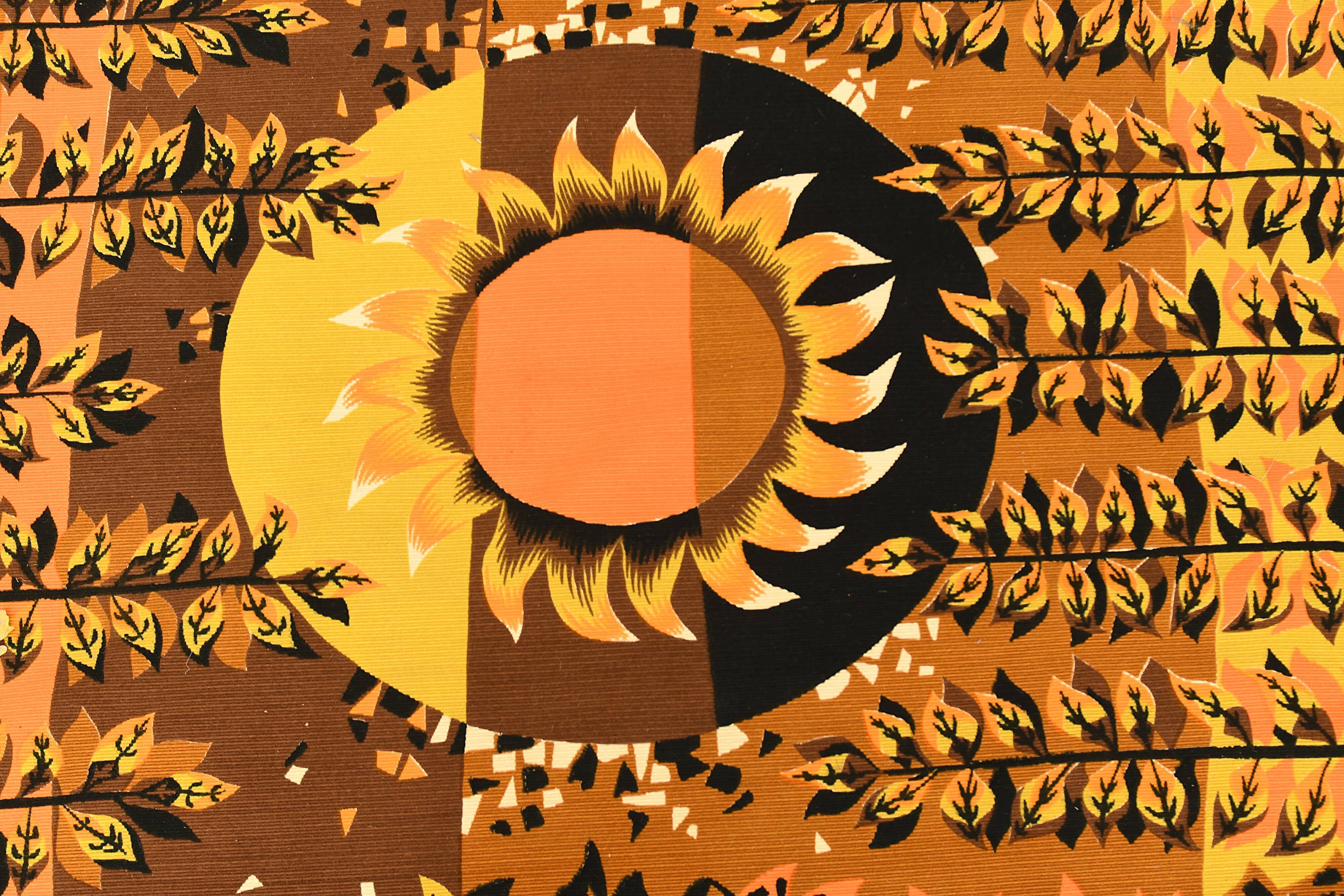 Aubusson tapestry "fleur solaire"
