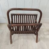 Rattan and bamboo magazine holder