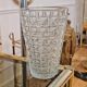 Grand vase en verre épais à motifs géométriques OXO - Hauteur 25 cm
