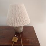 Sandstone lamp and vintage rope lampshade