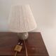 Lampe en grès et abat jour en corde vintage