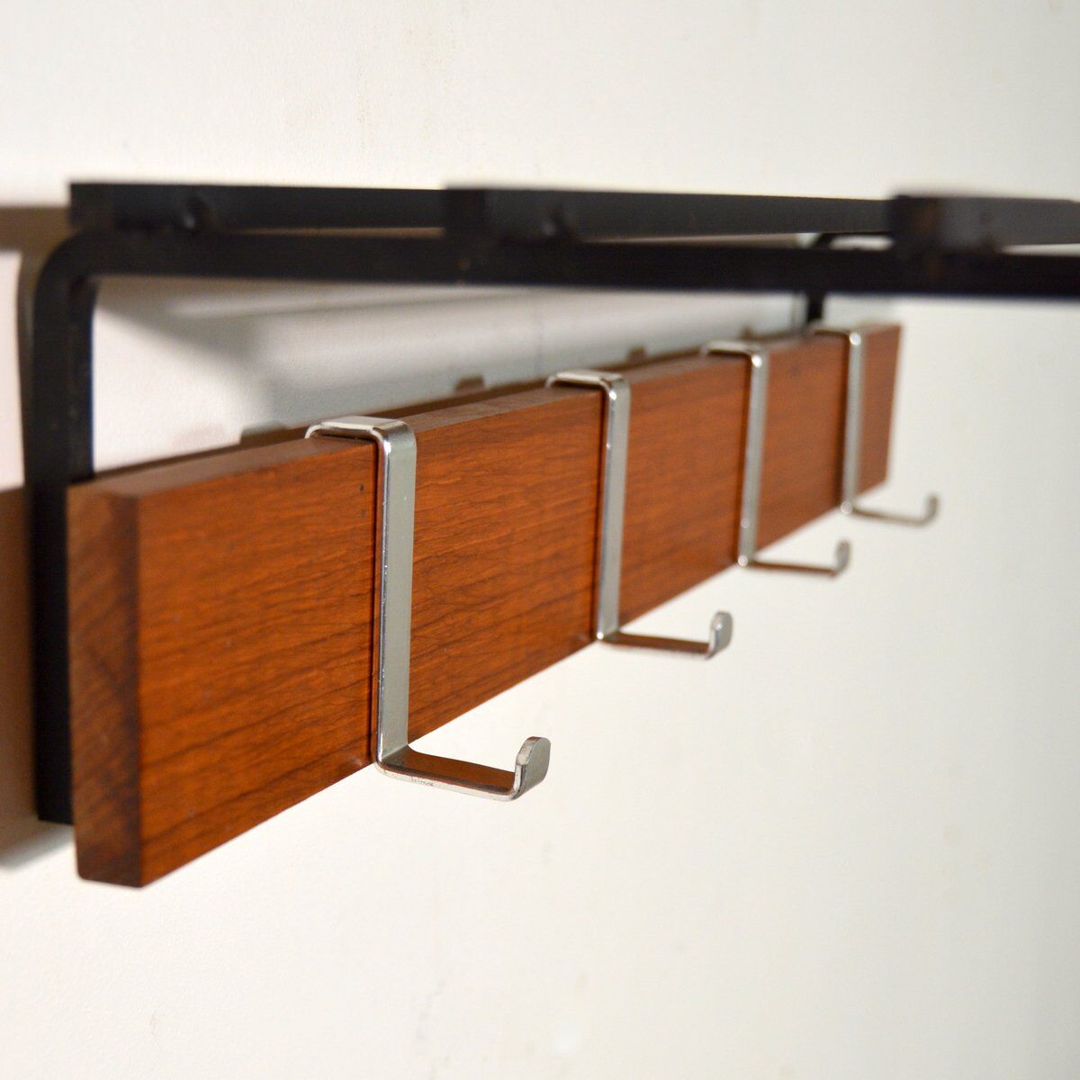 Scandinavian teak coat rack 1960s