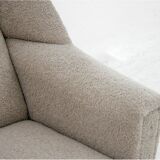 Beige bouclé armchair, danish design, 1960s