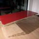 Table post-modern glass Italia POS02 red top