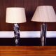 Set of 2 Brutalist Sculptural Chromed Metal Table Lamps, Italy 1960s