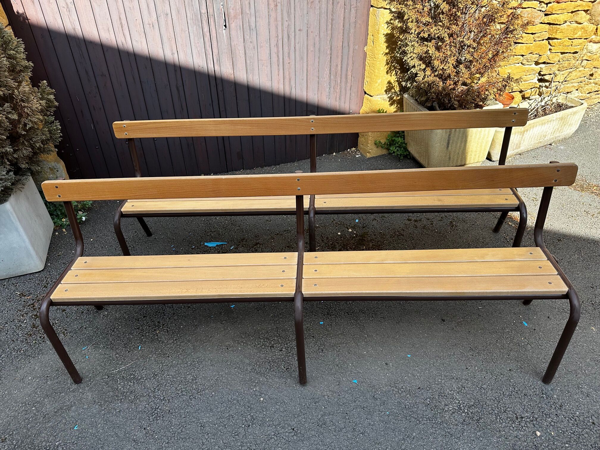 Pair of school benches