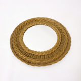 Round wicker mirror, 34cm