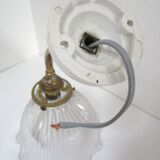 Holophane brass and porcelain glass