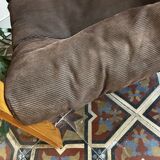 Vintage armchair – corduroy & pine