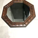 Pretty octagonal mirror Art Deco rosewood frame