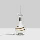 White glass lamp decorated with a brown and yellow spiral, 1970s