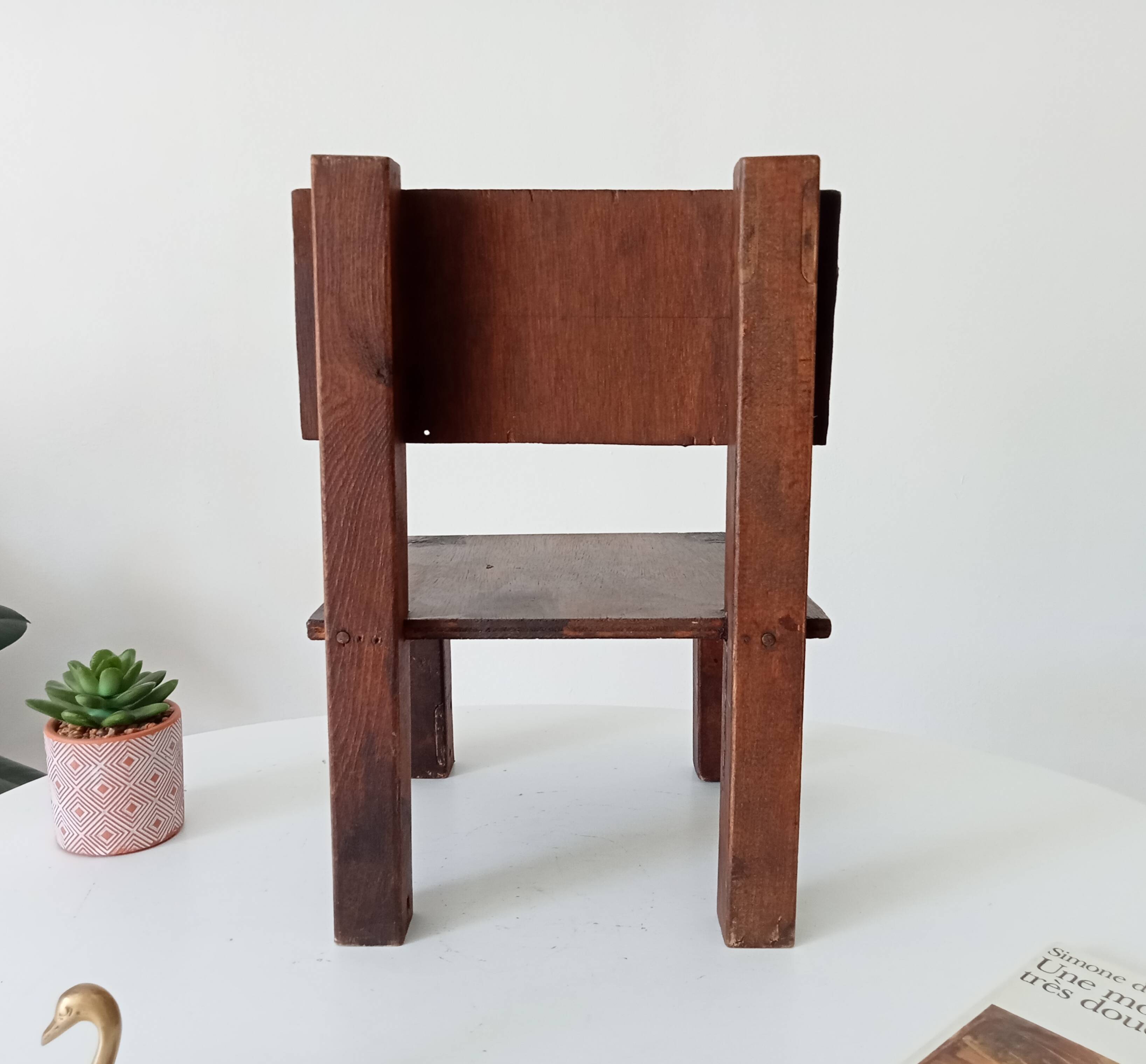 Antique children's chair, folk art, early 20th century