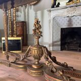 Console with 4 legs from the end of the 19th century in gilded wood in the Louis XVI style.