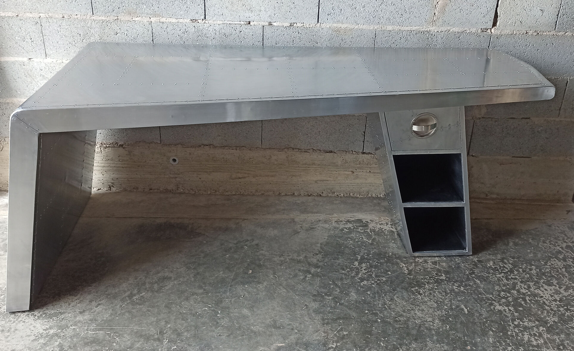 Aviator-style desk - 1 drawer