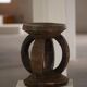 Antique wooden stool hand-carved by the Dogon people of Africa, Wabi-Sabi style, mid-20th century.