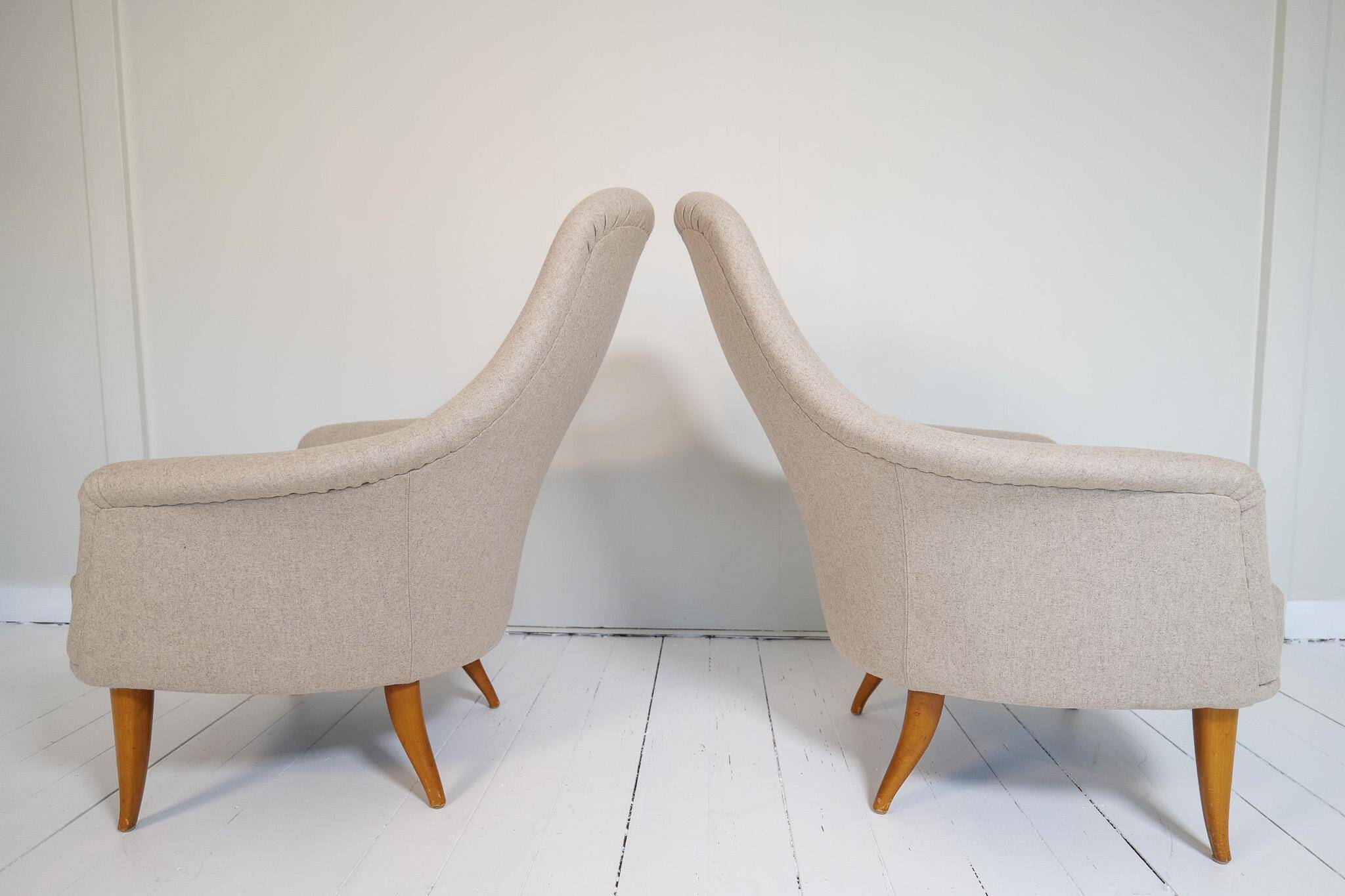 Big Adam lounge chairs, mid-century design, NK, Sweden, 1950s.