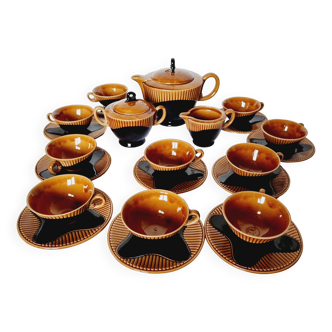 Magnificent Vintage Mid Century Ceramic Coffee Service from St Clément by Blanche Letalle des ann