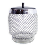 Vintage glass and metal ice bucket