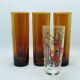 6 grands verres en ambre soufflé bouche