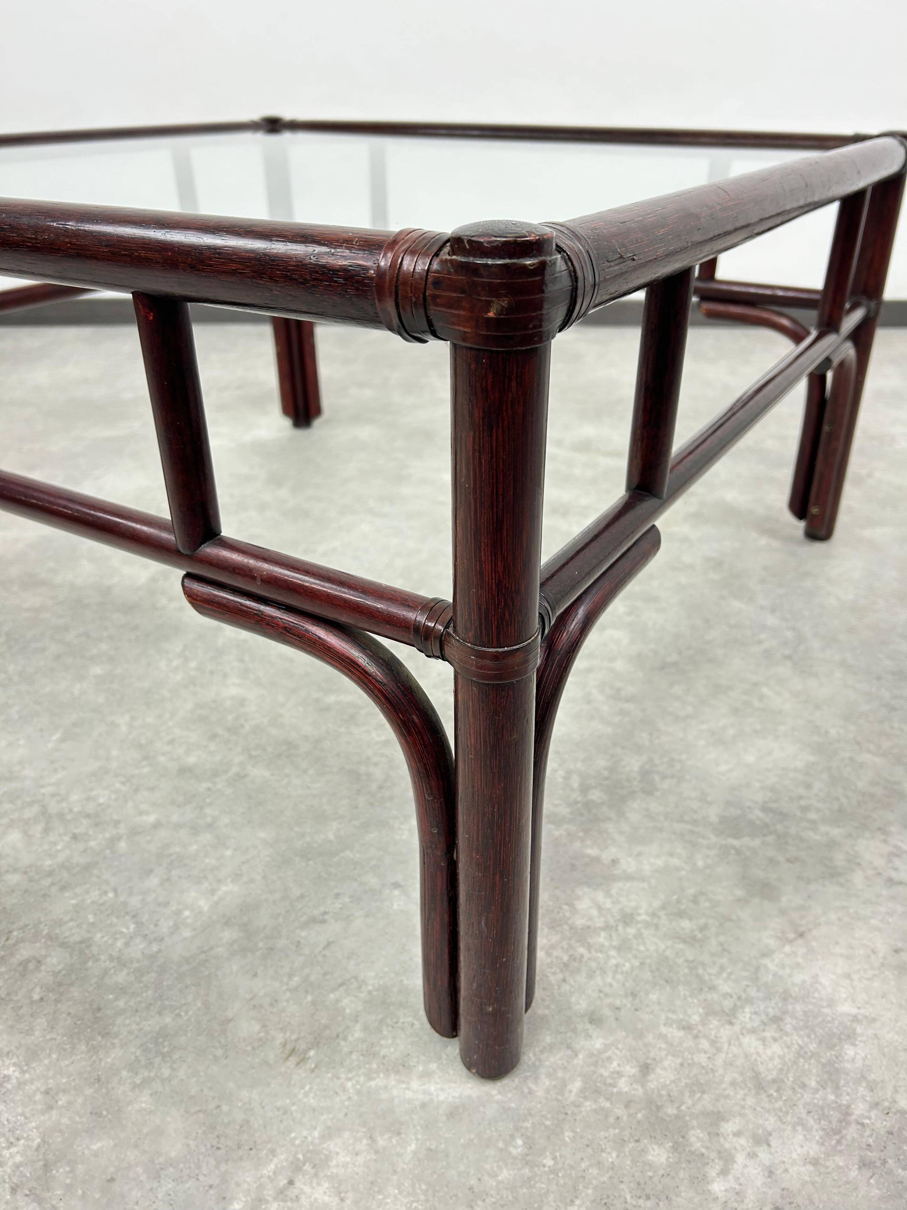 Table basse en bambou moderne du milieu du siècle par Gervasoni