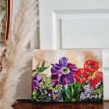 Oil on canvas flower garden