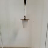 Lantern suspension in brass and opaline year 60