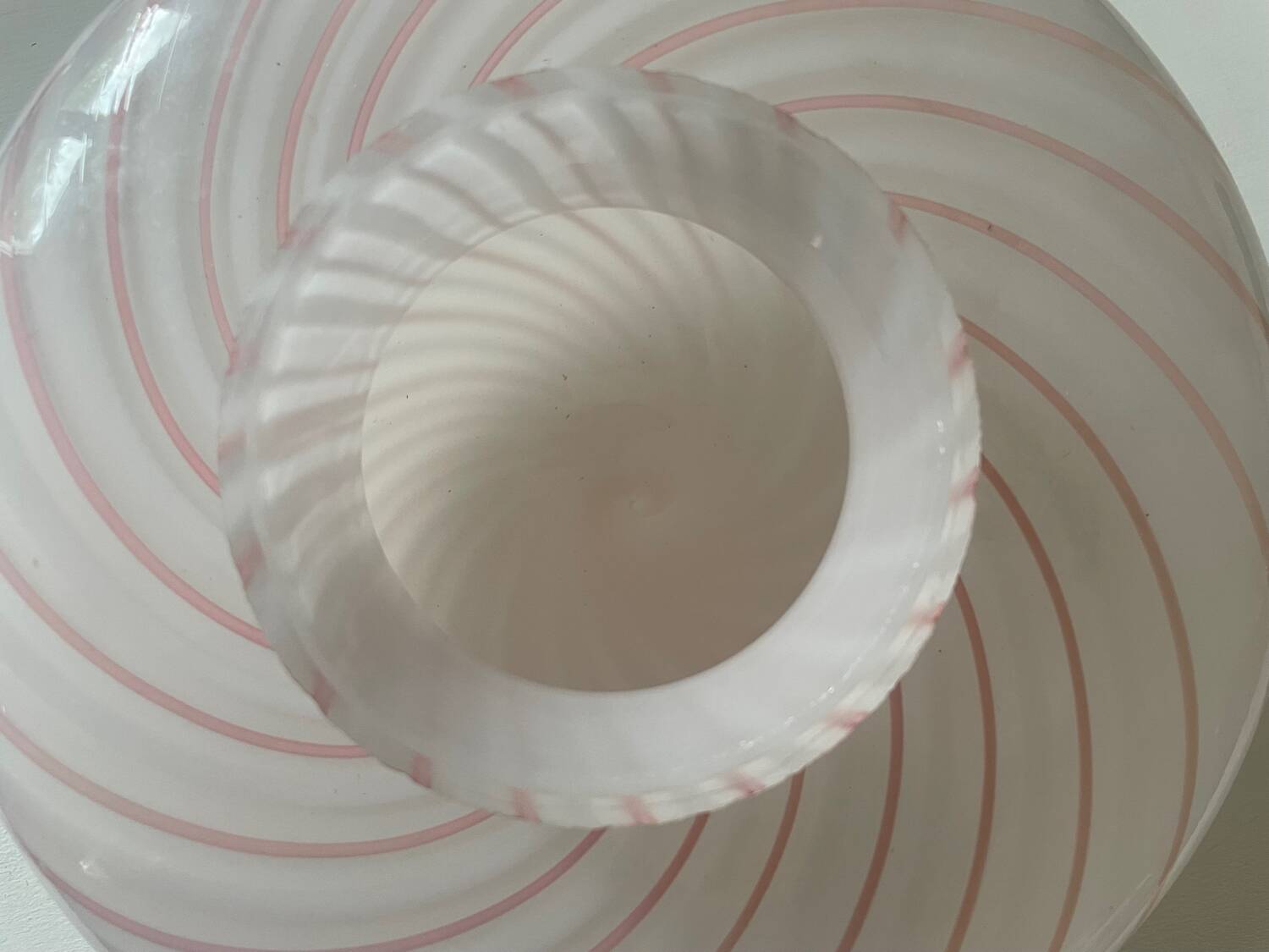 Murano Pink Swirl Glass Ceiling Light by Venini