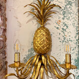 Hollywood regency pineapple wall lamp