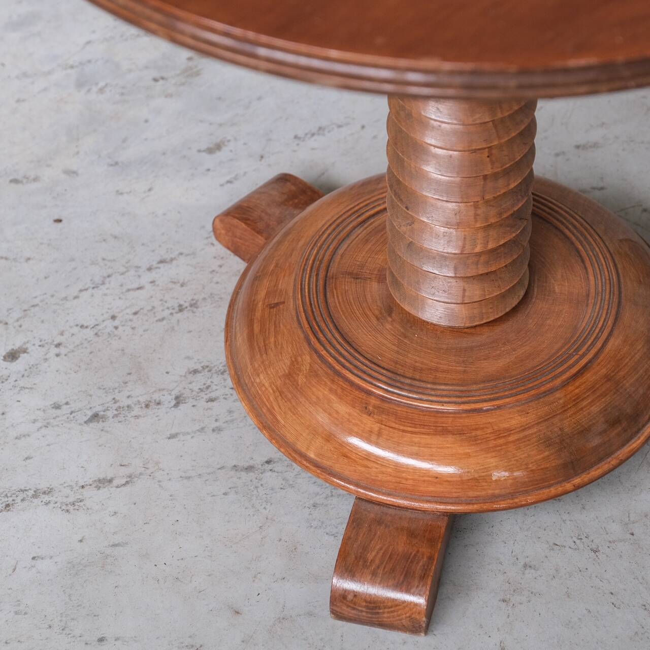 French turned oak art deco style side table