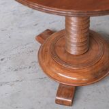 French turned oak art deco style side table