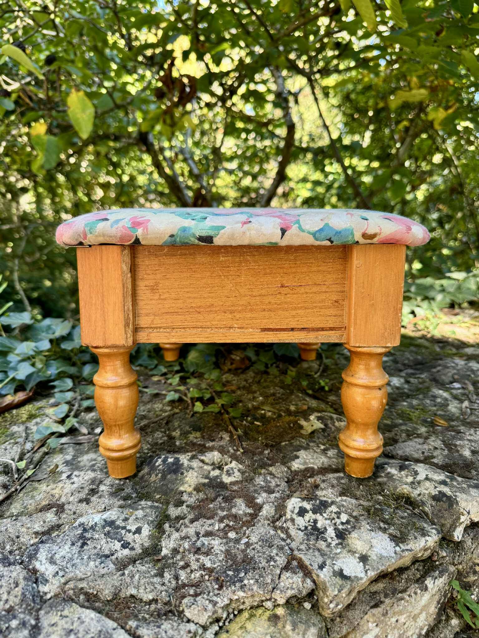 Vintage storage box footrest